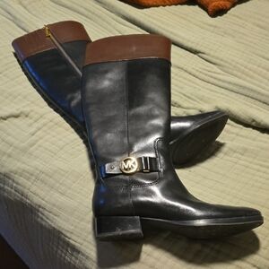 MK Black and Brown Leather Boots